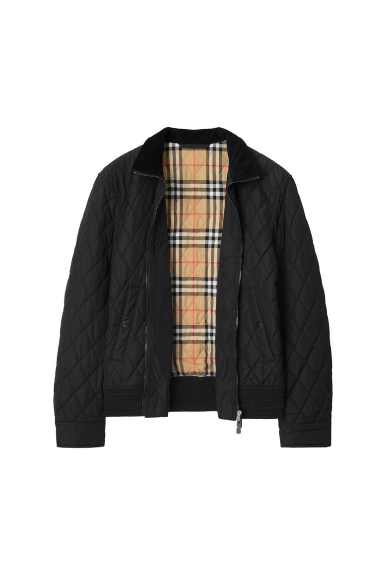 Quilted Nylon Jacket, Alternate, color, Black