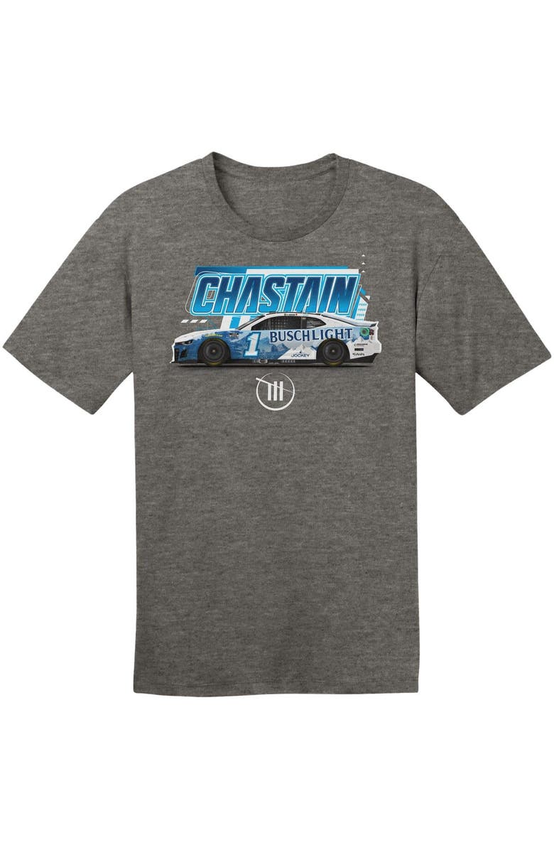 Trackhouse Racing Team Collection Men's Trackhouse Racing Team Collection  Heather Charcoal Ross Chastain Busch Light Car T-Shirt, Alternate, color, 