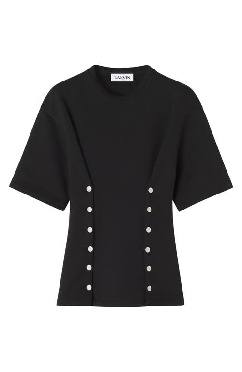 Lanvin Cotton Fleece And Cashmere T-shirt In Black