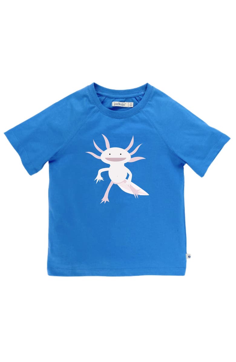 Jackalo Kids' Organic Cotton Axolotl Graphic T-Shirt, Main, color, Blue