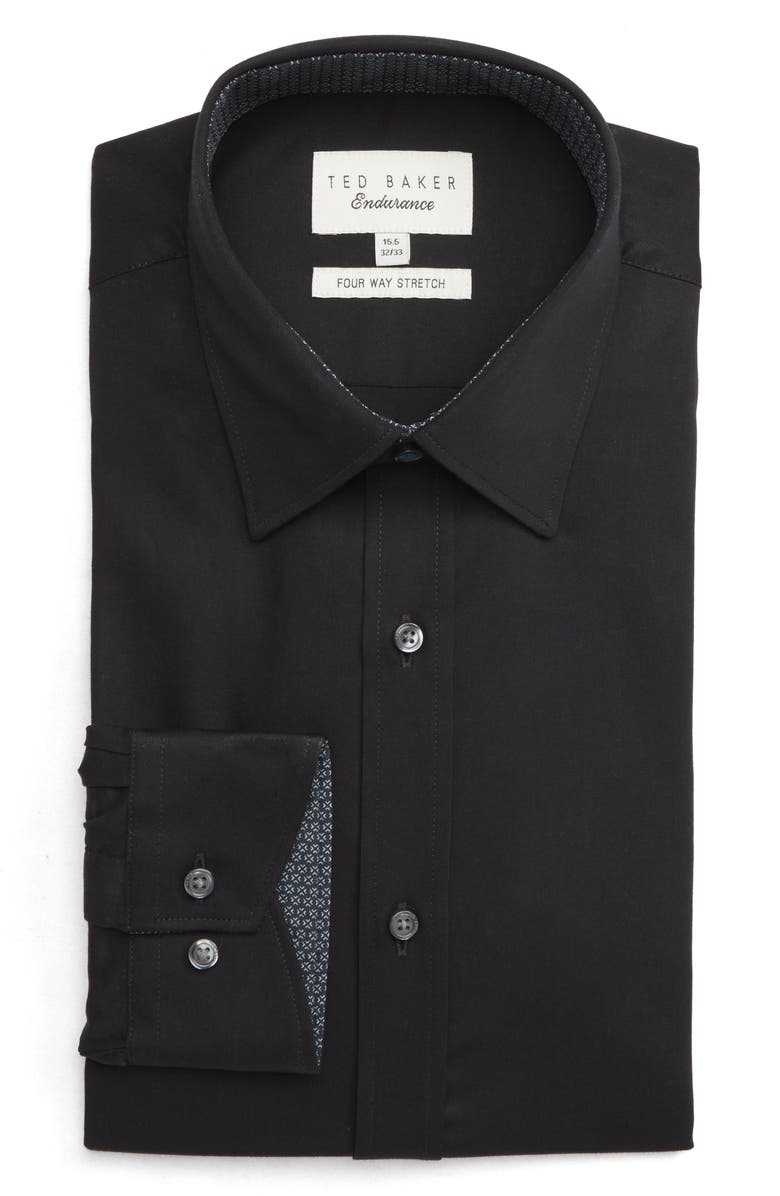 Ted Baker London Endurance Extra Slim Fit Stretch Solid Dress Shirt, Alternate, color,
