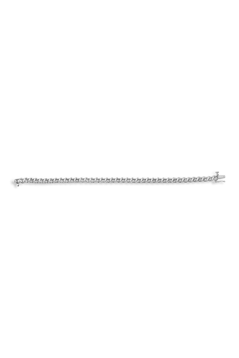 Silver 1/4 Cttw Diamond Station and S Link Bracelet, Alternate, color, White