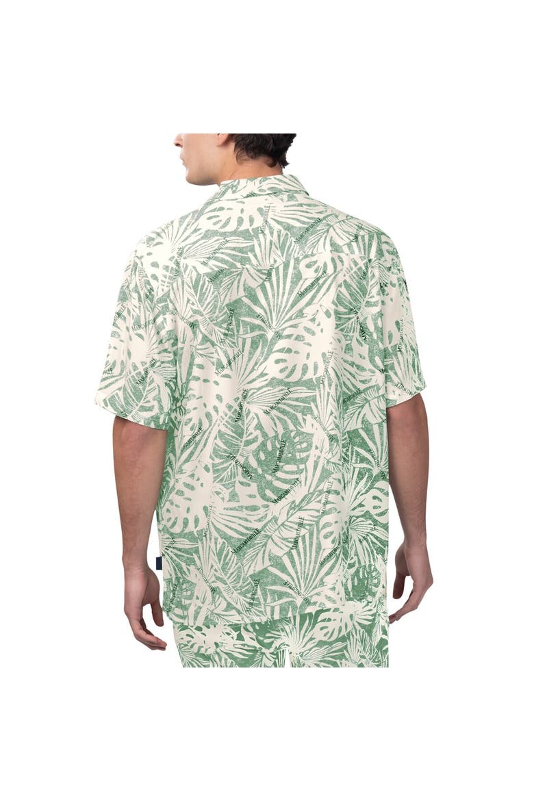 Men's Margaritaville Tan Philadelphia Eagles Sand Washed Monstera Print Party Button-Up Shirt, Alternate, color, Cream
