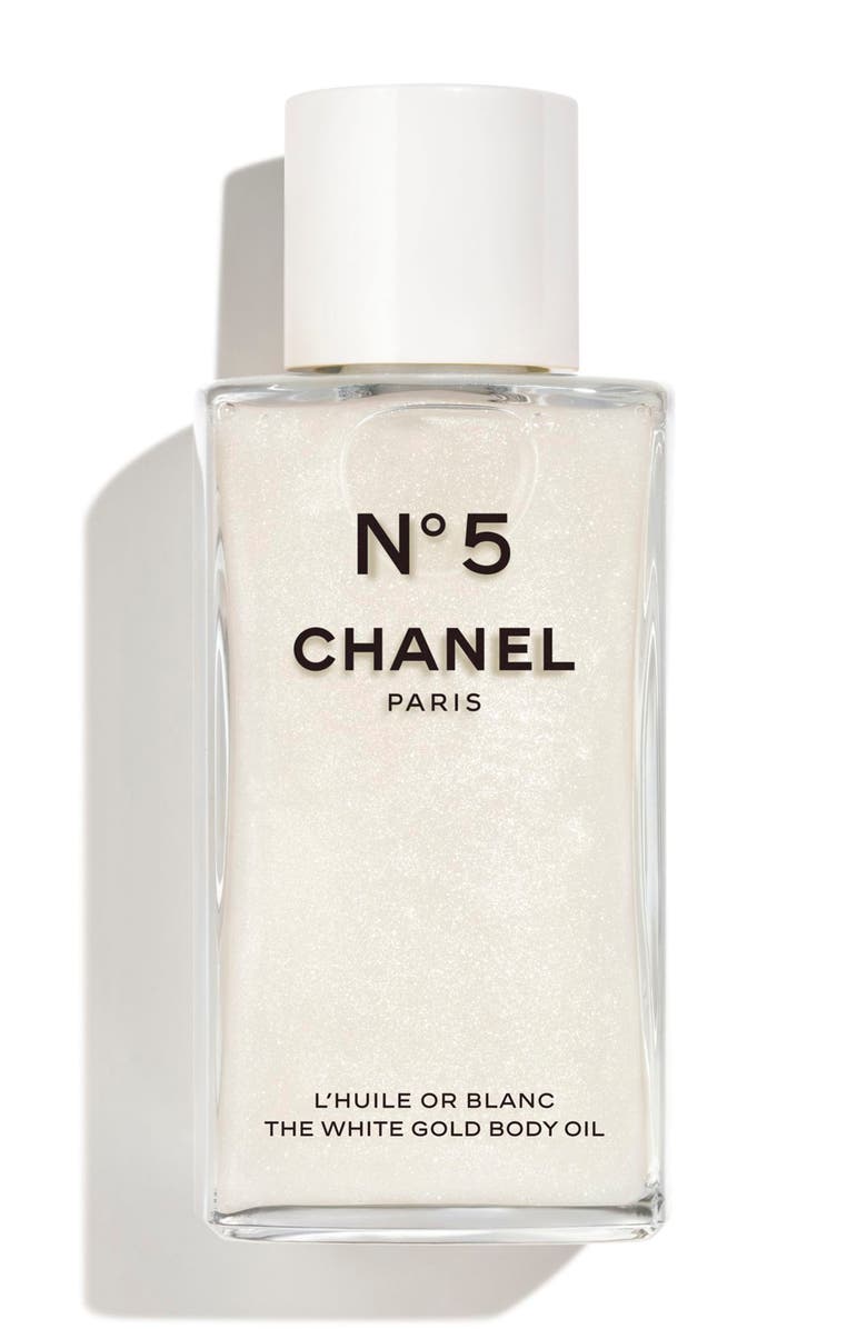 CHANEL N°5 The White Gold Body Shimmering Oil, Main, color,