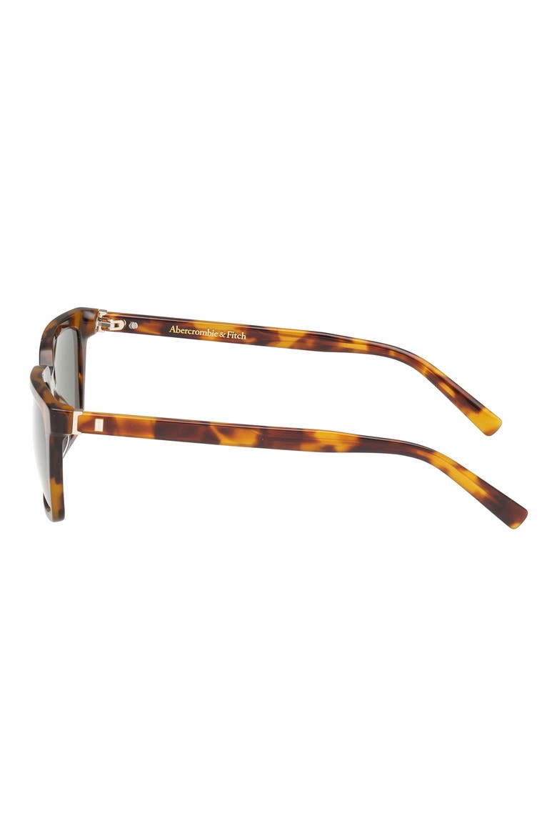 52mm Rectangular Sunglasses, Alternate, color, DARK HAVANA / GREEN LENS