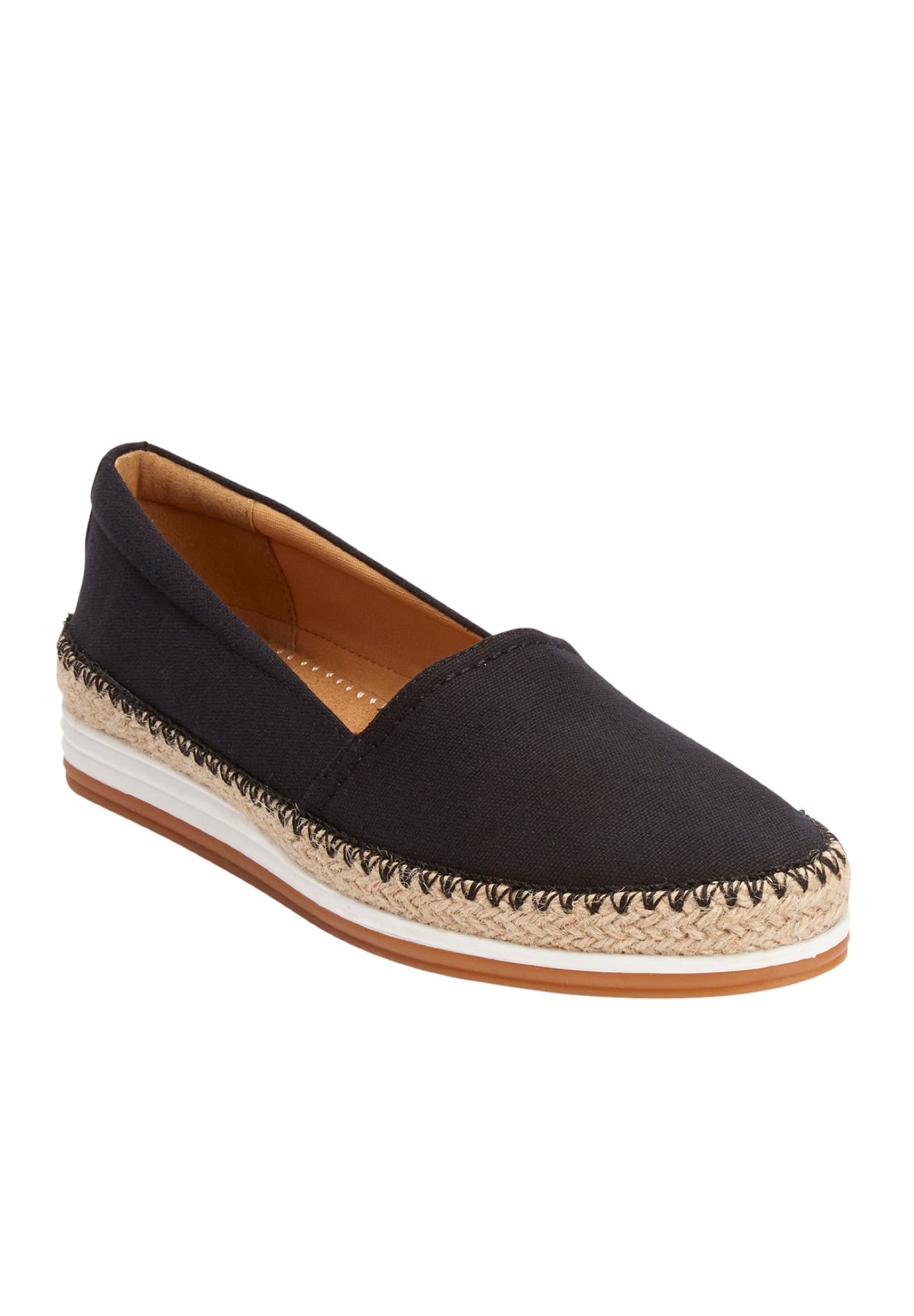 Comfortview The Spencer Slip On Flat, Main, color, Black