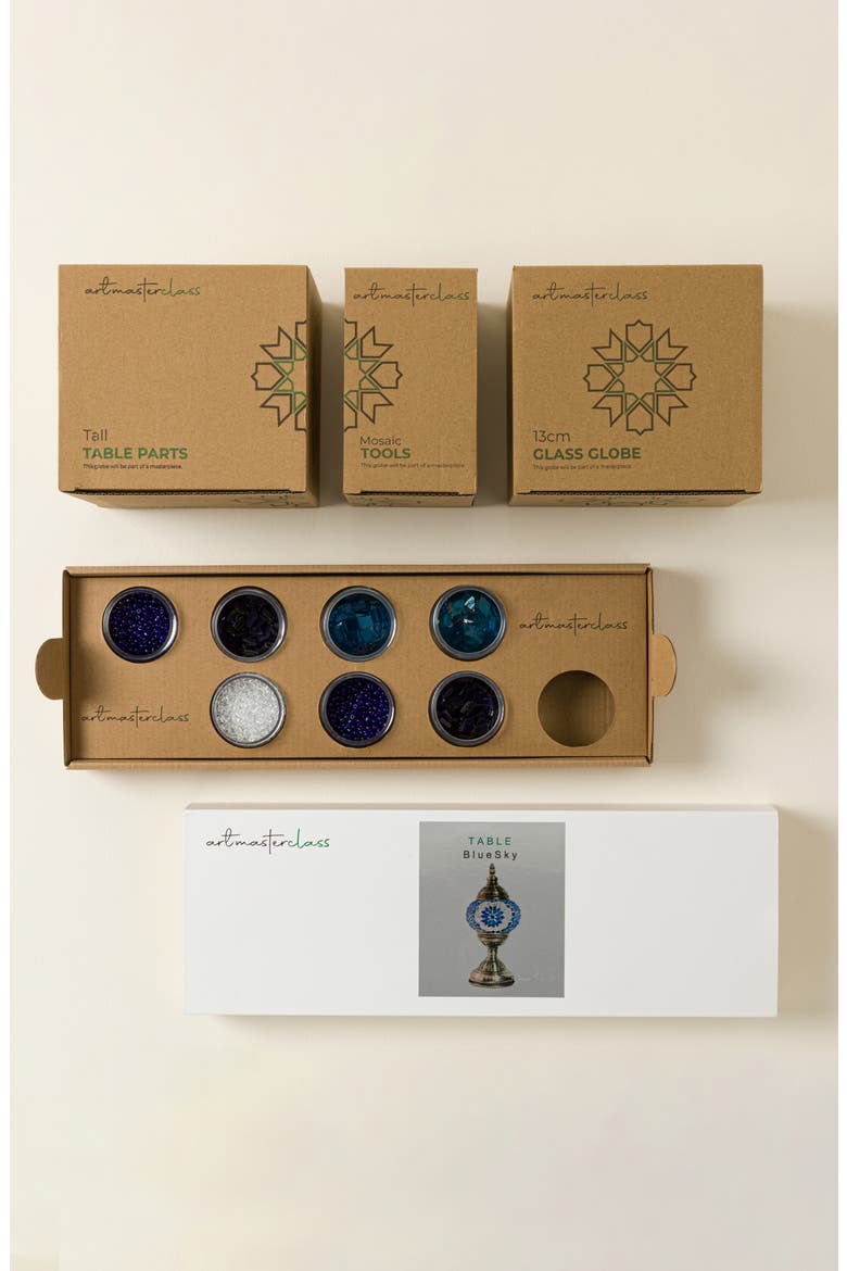 Make Your Own Decorative Turkish Table Lamp by Art Masterclass California, Main, color, Blue Sky