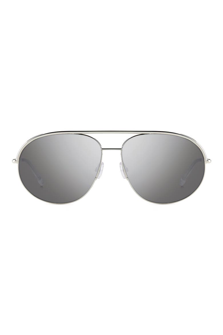 62mm Oversize Navigator Sunglasses, Main, color, PALLADIUM/ SILVER SP