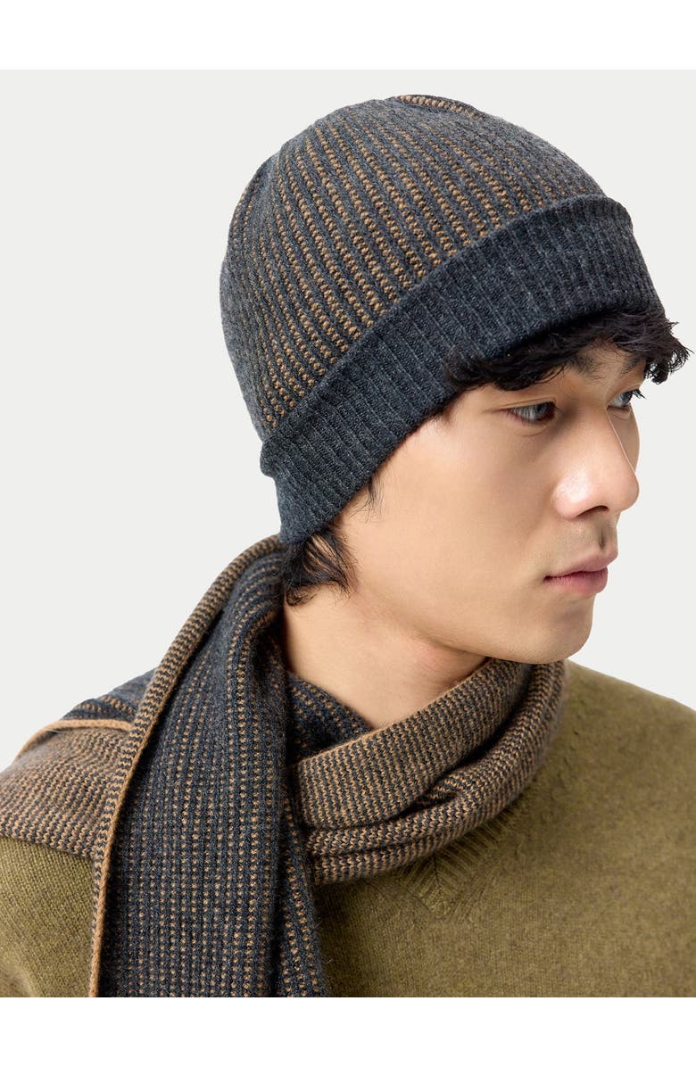 Gobi Cashmere Waffle Knit Cashmere Scarf, Alternate, color, Charcoal