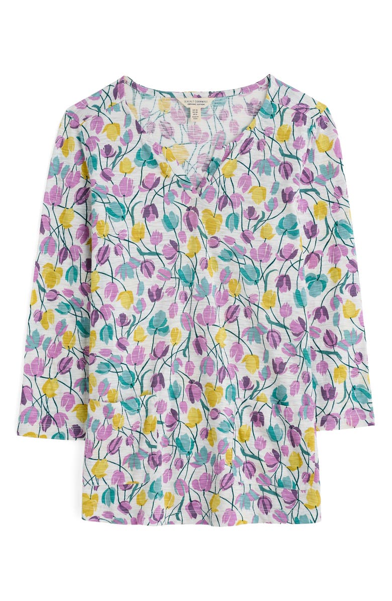 Seasalt Cornwall Gypsophilia Tulip Print Organic Cotton Top, Alternate, color, Spring Tulips Chalk