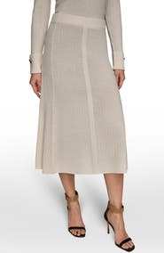 Donna Karan New York Rib Midi Sweater Skirt