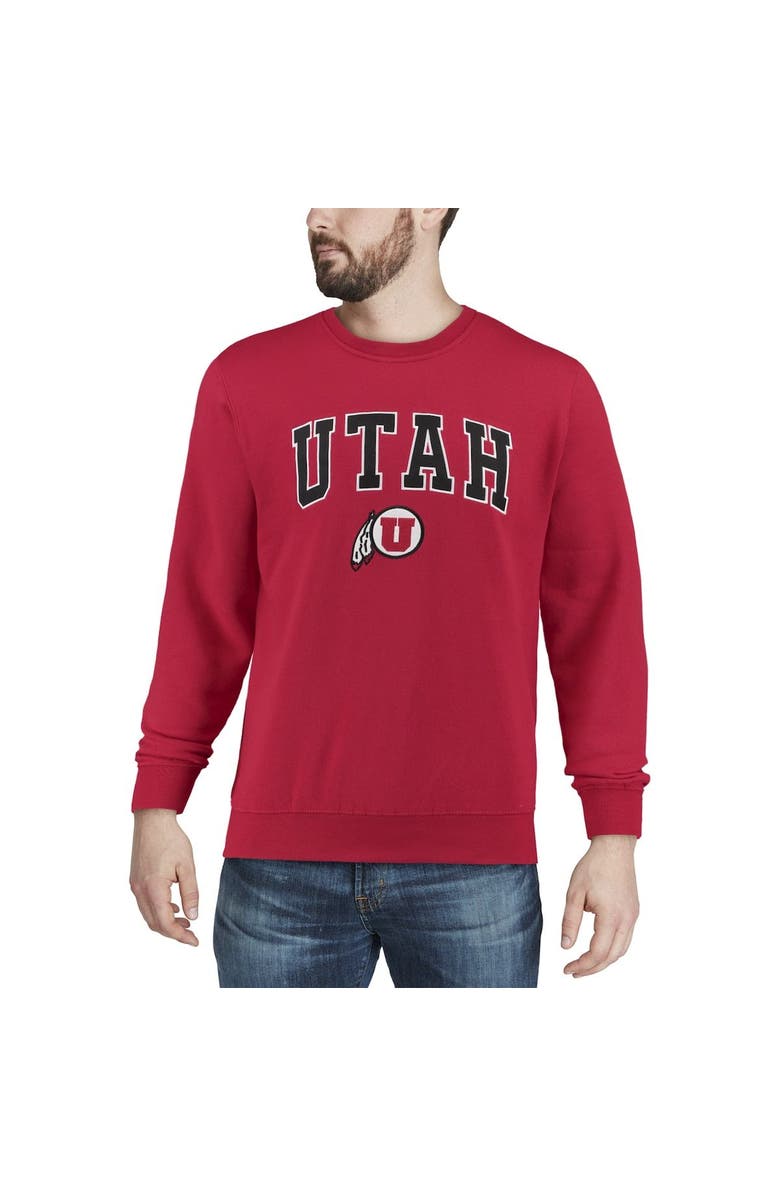 COLOSSEUM Men's Colosseum Red Utah Utes Arch & Logo Crew Neck Sweatshirt, Alternate, color, Red