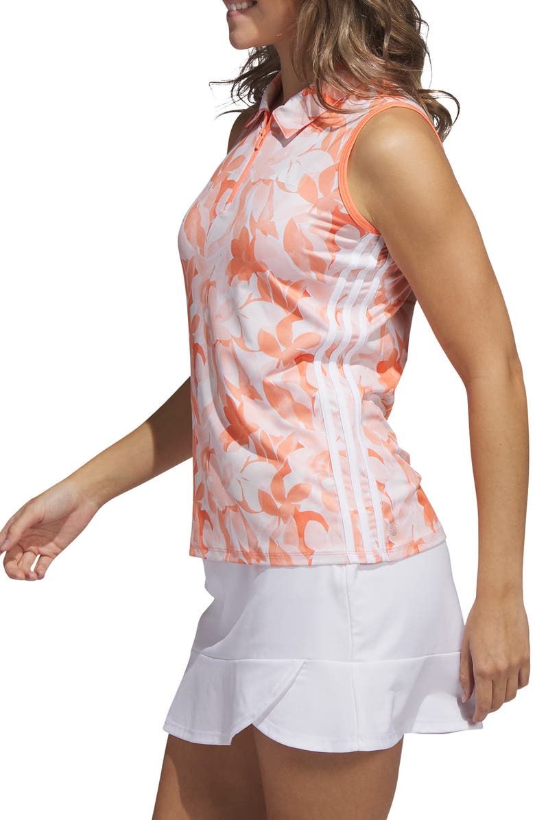 adidas Golf Floral Sleeveless Polo, Alternate, color, 
