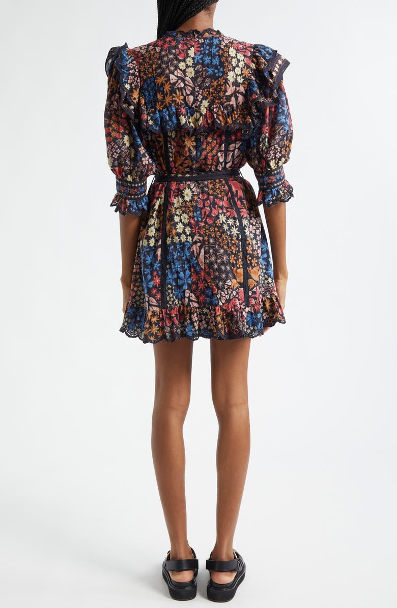 FARM Rio Jujus Garden Tie Belt Minidress, Alternate, color, 