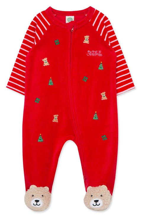 My First Christmas Holiday Toys Velour Footie (Baby)