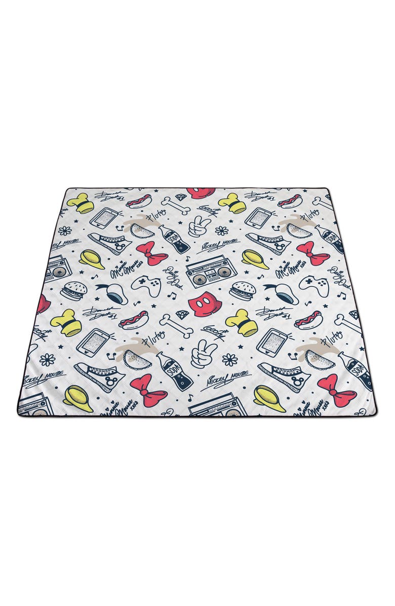 Picnic Time Mickey Mouse & Friends Polar Fleece Blanket Bag, Main, color, Black