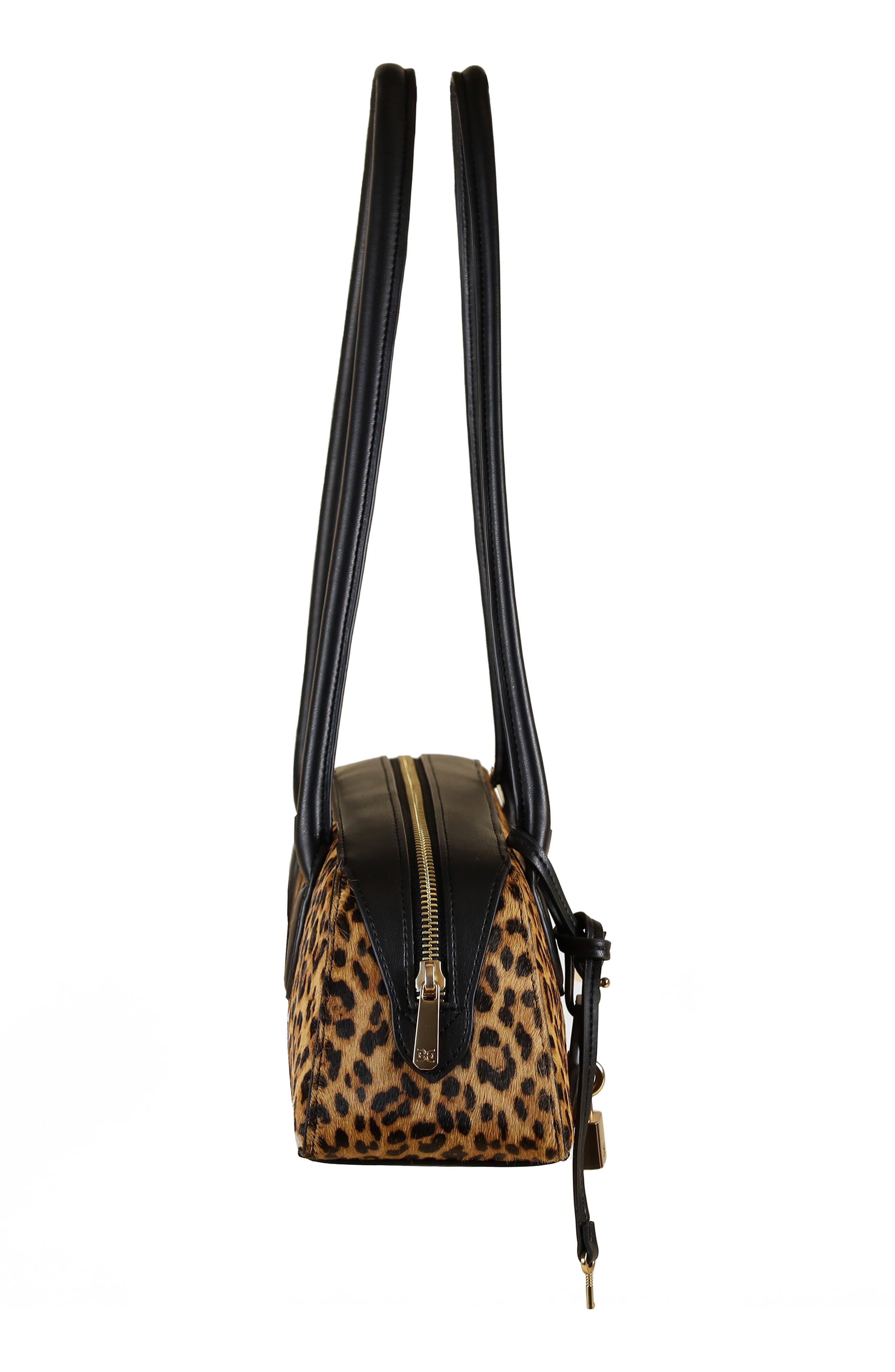 Sam Edelman Medium Nori Genuine Calf Hair Bowler Satchel, Alternate, color, Brown Mix