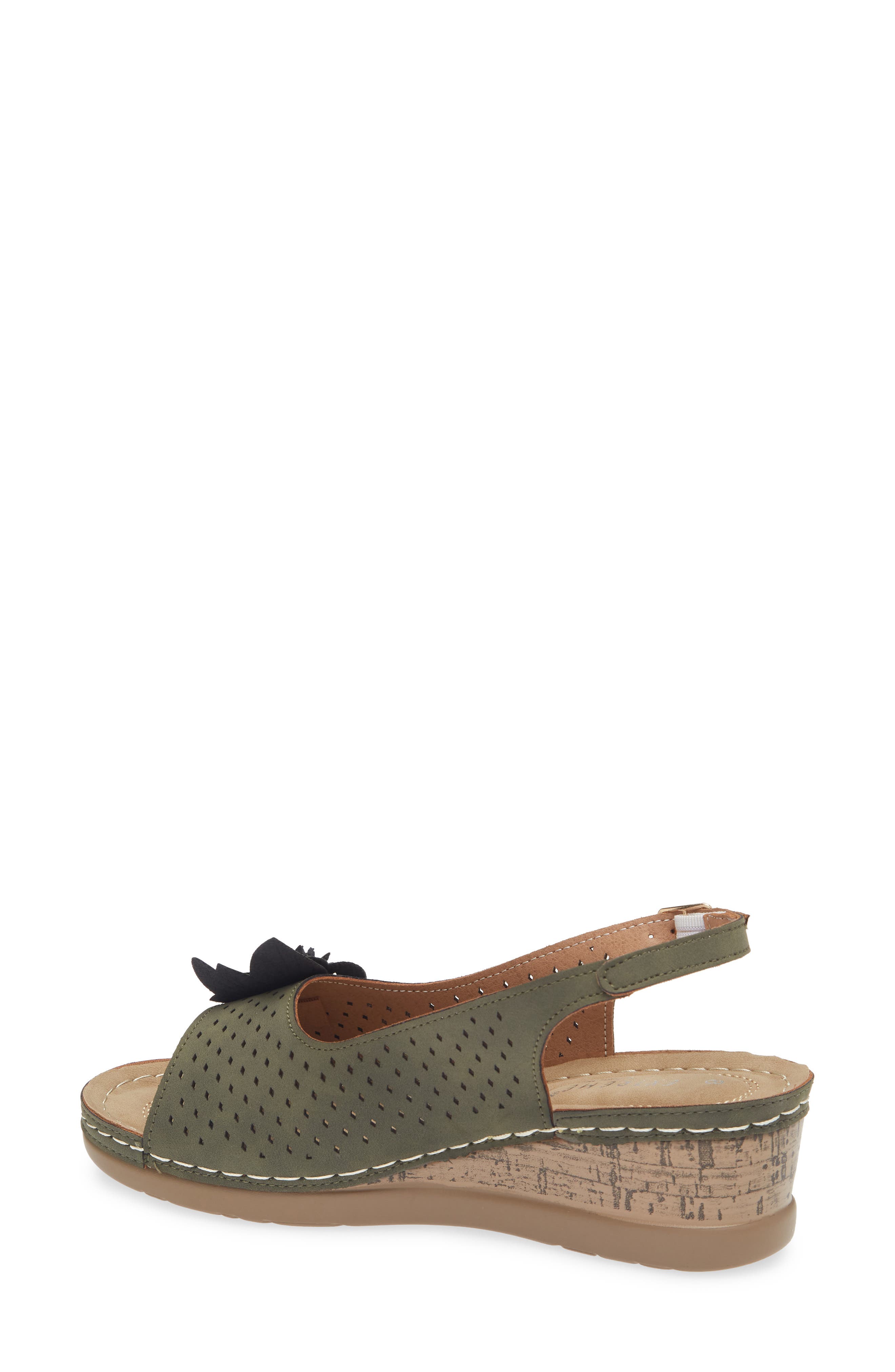 Bethea Floral Appliqué Slingback Sandal, Alternate, color, GREEN