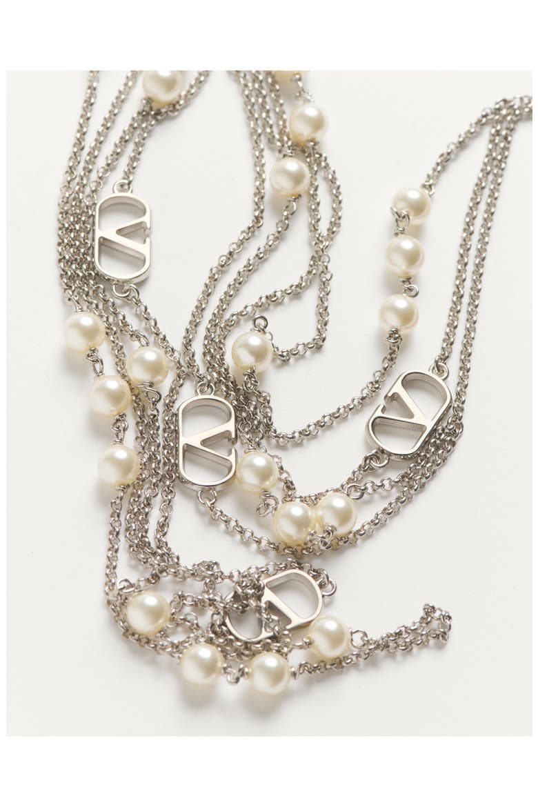 VLOGO Signature Layered Necklace, Alternate, color, ICE/ WHITE/ GREY