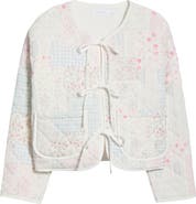 All in Favor Tie Front Quilted Jacket