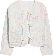 All in Favor Tie Front Quilted Jacket