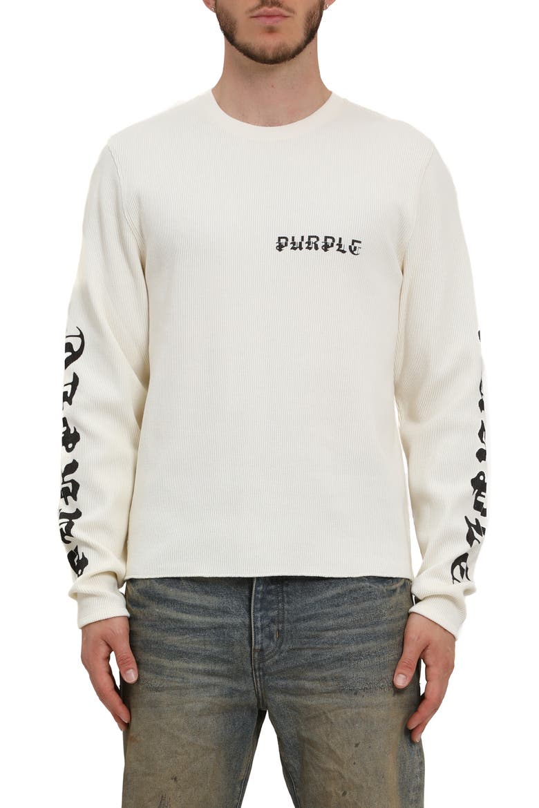 Long Sleeve Thermal Graphic T-Shirt, Main, color, WHITE