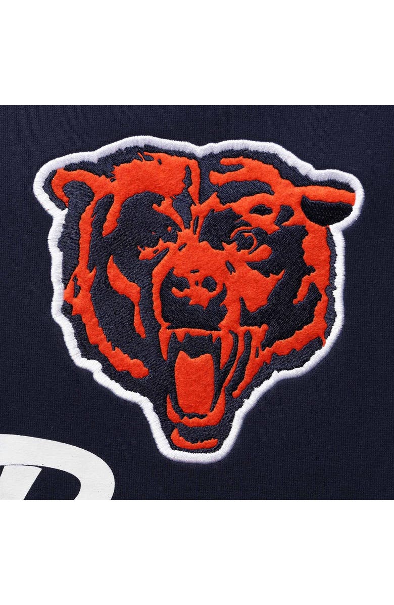 Mitchell & Ness Men's Mitchell & Ness Navy Chicago Bears Home Advantage Raglan Short Sleeve Pullover Hoodie, Alternate, color, Navy