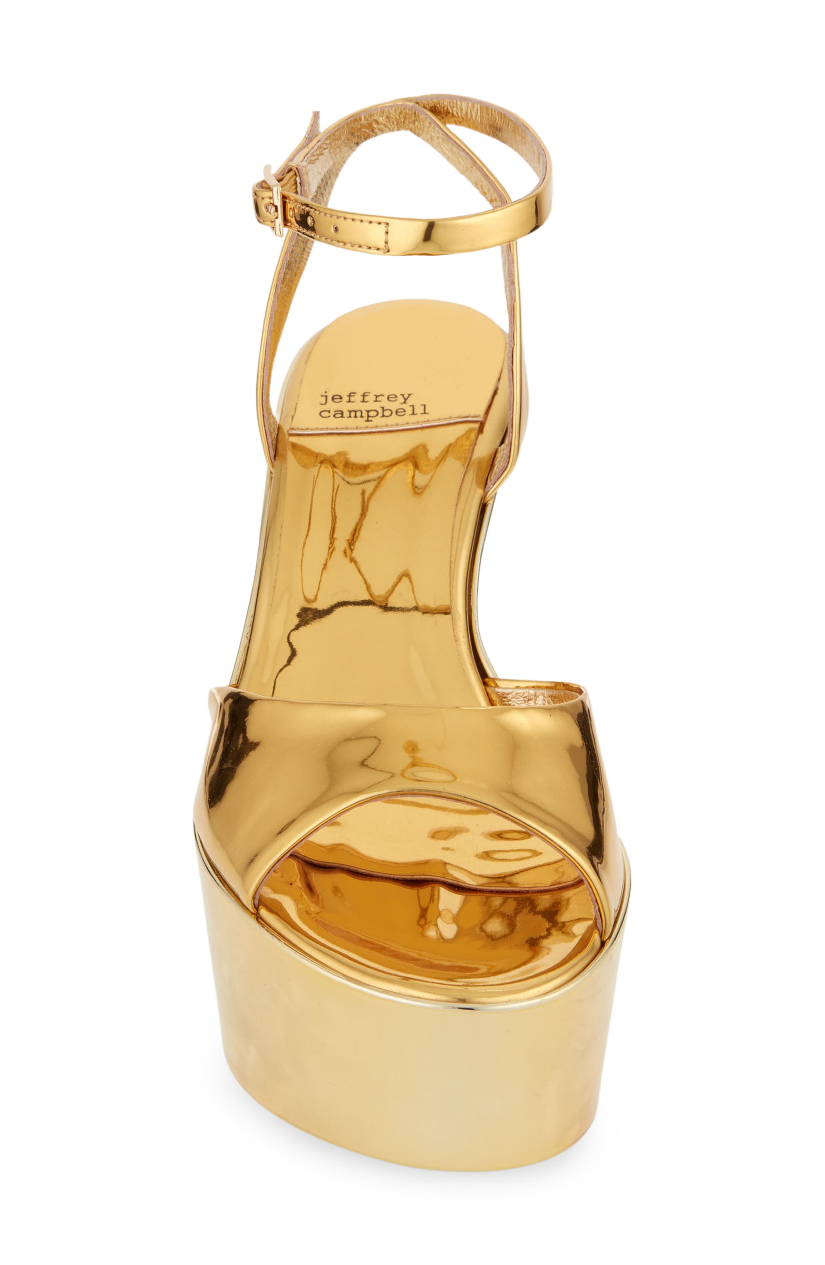 Dream On Platform Wedge Sandal, Alternate, color, GOLD PATENT
