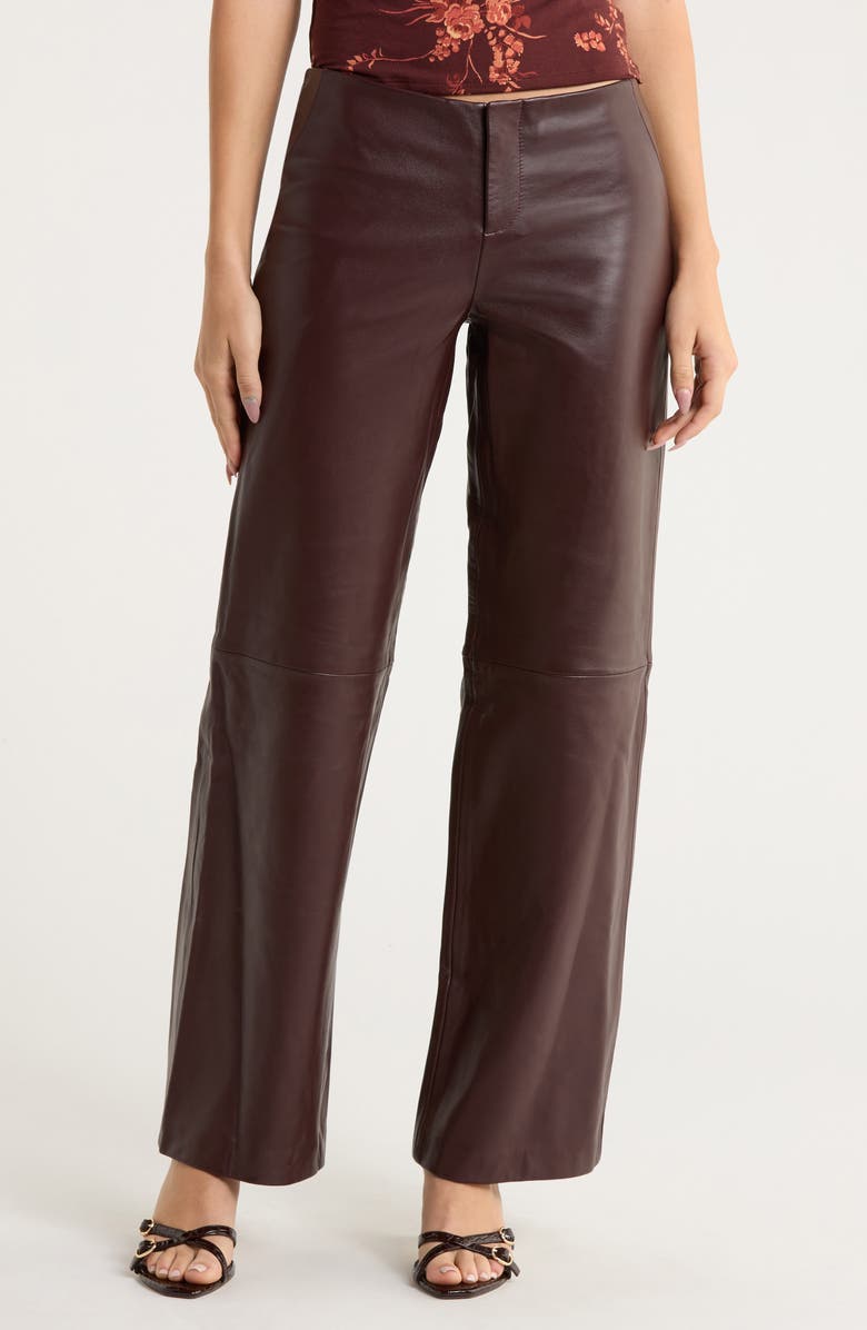Reformation Veda Vida Wide Leg Pants, Main, color, Merlot