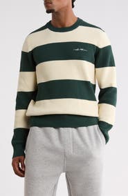 DENIM AND FLOWER Striped Crewneck Sweater
