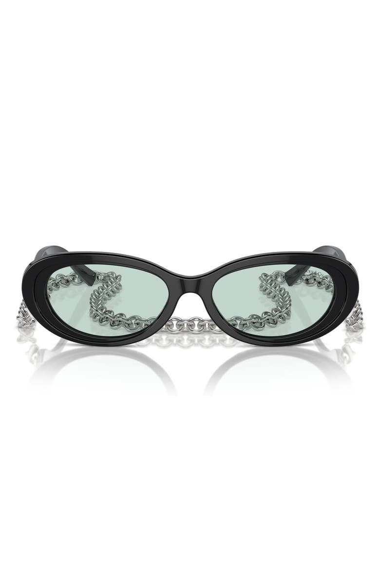 Tiffany & Co. 54mm Oval Sunglasses with Chain, Main, color,