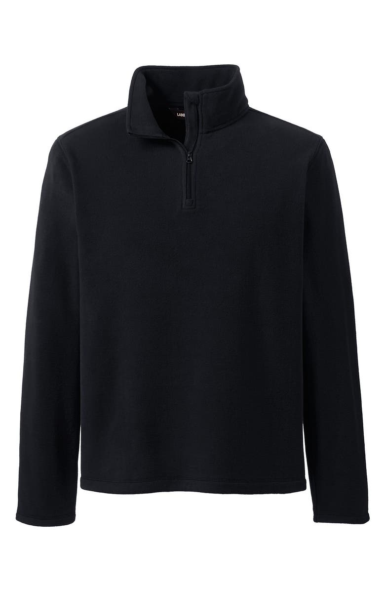 Lands' End School Uniform Young  Lightweight Fleece Quarter Zip Pullover, Alternate, color, Black