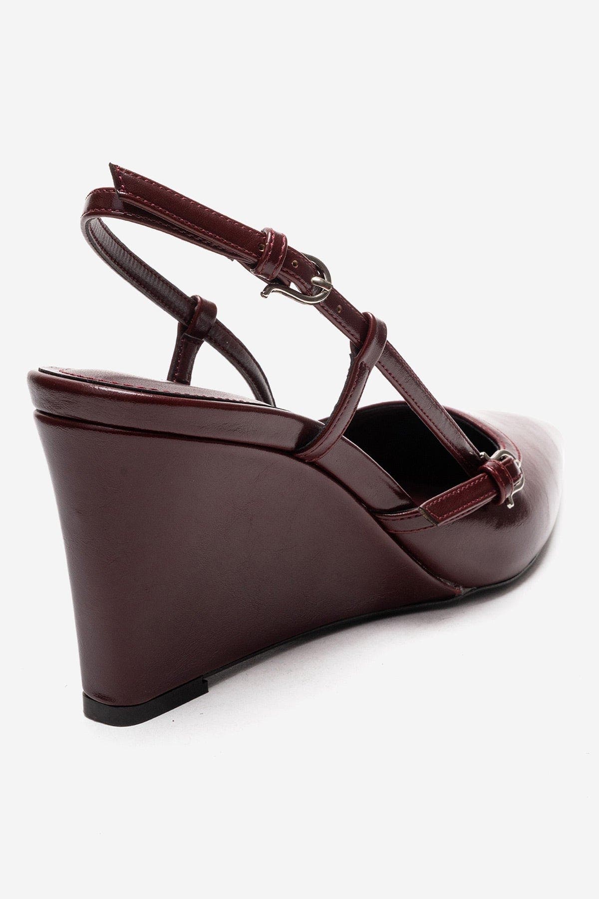 Celia Pointed Toe Wedge Pump, Alternate, color, Burgundy