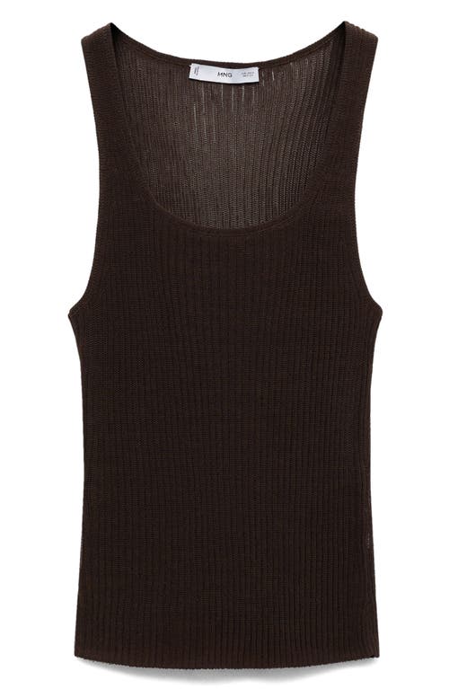 Mango Chunky Rib Sweater Tank In Brown
