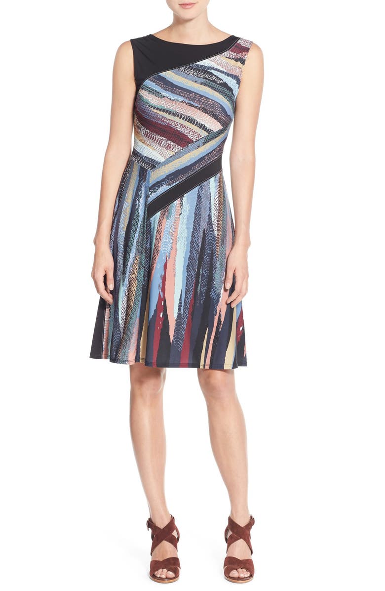 BCBGMAXAZRIA 'Kelsee' Print Jersey A-Line Dress, Alternate, color, 