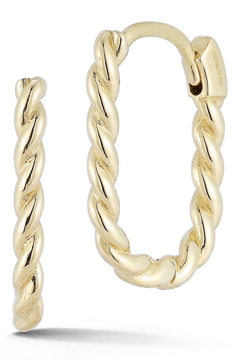Twist Oval Hoop Earrings, Main, color, GOLD