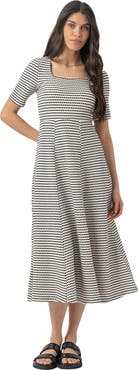 Saint + Sofia Darcey Short Sleeve Flared Dress