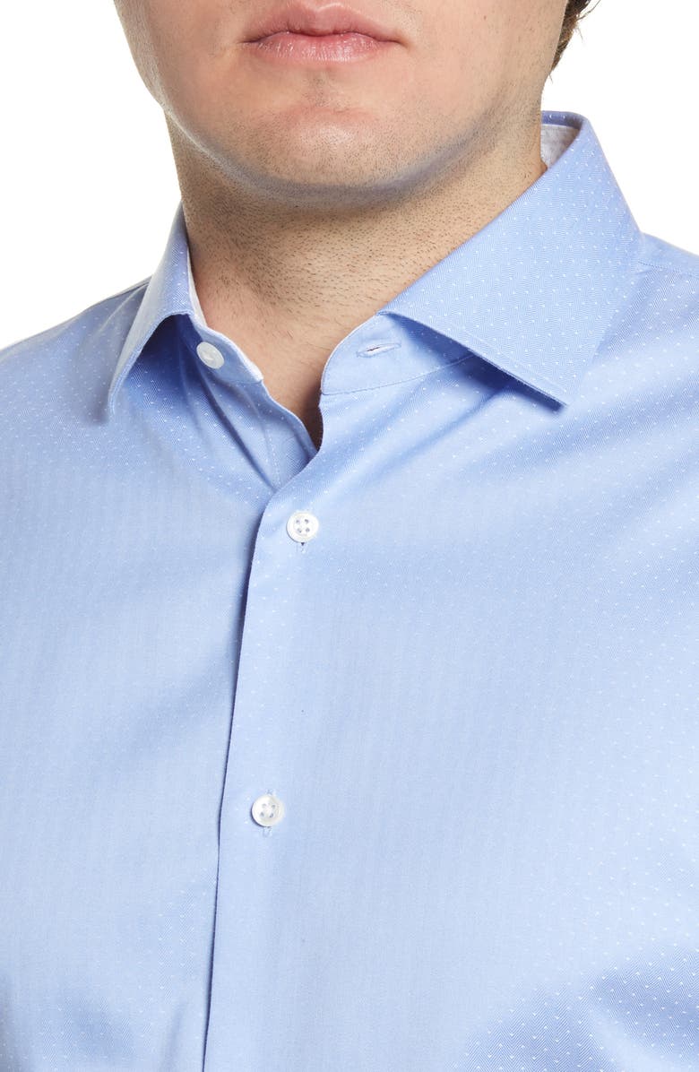 NORDSTROM MEN'S SHOP Trim Fit Non-Iron Dot Dress Shirt, Alternate, color, 