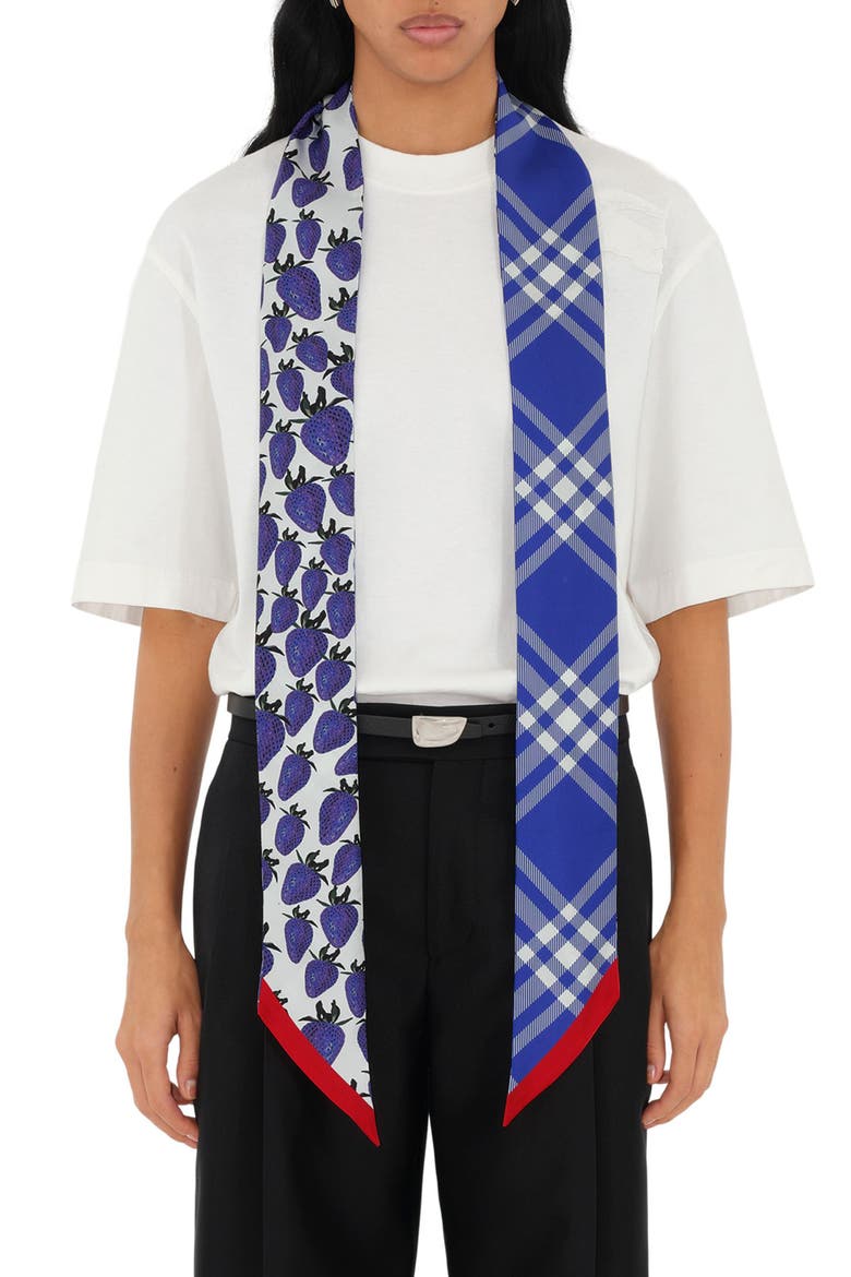 Reversible Print Silk Scarf, Main, color, KNIGHT
