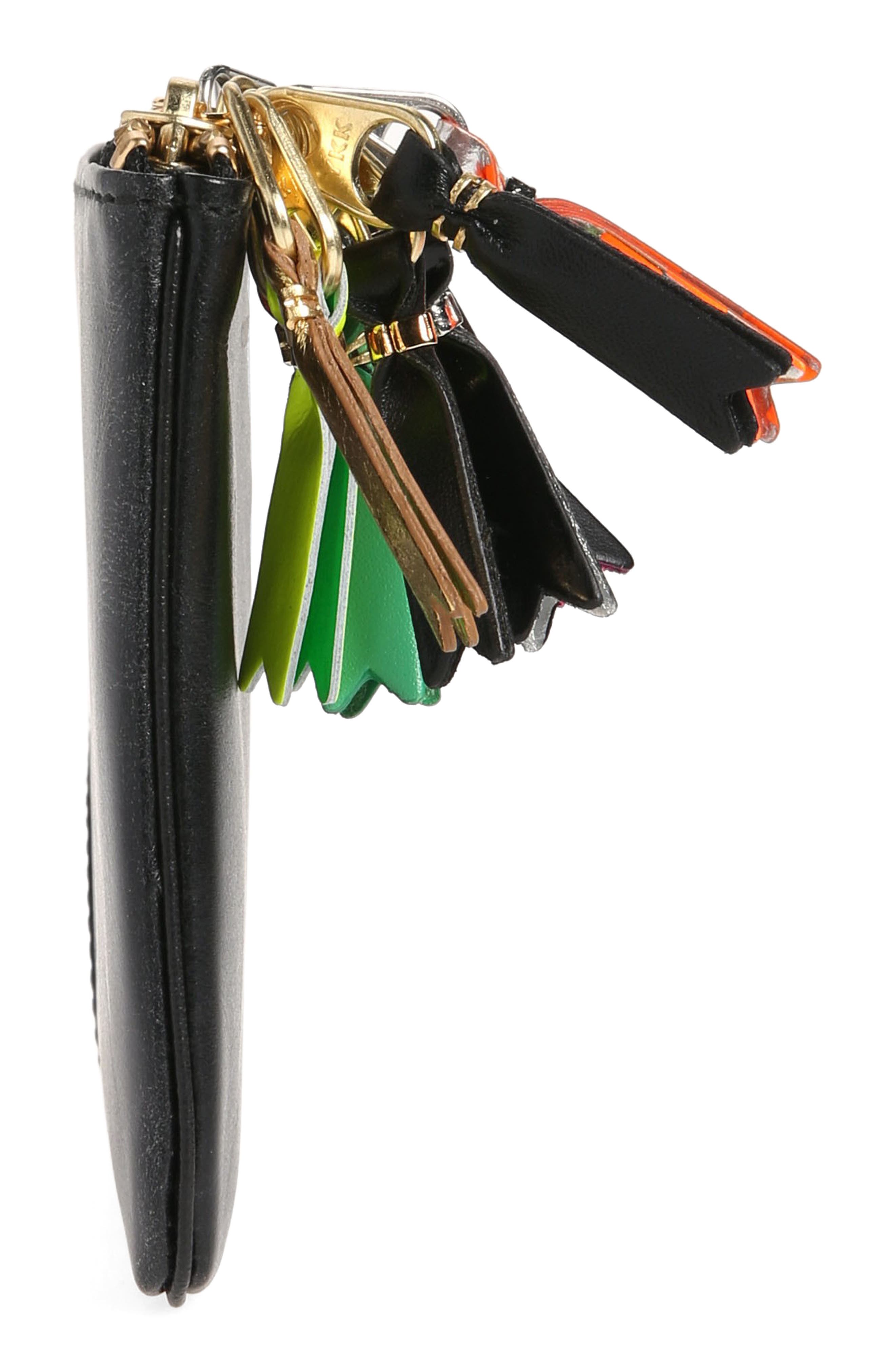 Comme des Garçons Wallets Small Zipper Pull Leather Pouch, Alternate, color, 