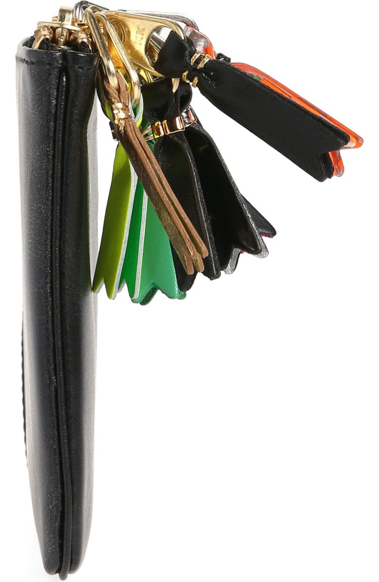 Comme des Garçons Wallets Small Zipper Pull Leather Pouch, Alternate, color,