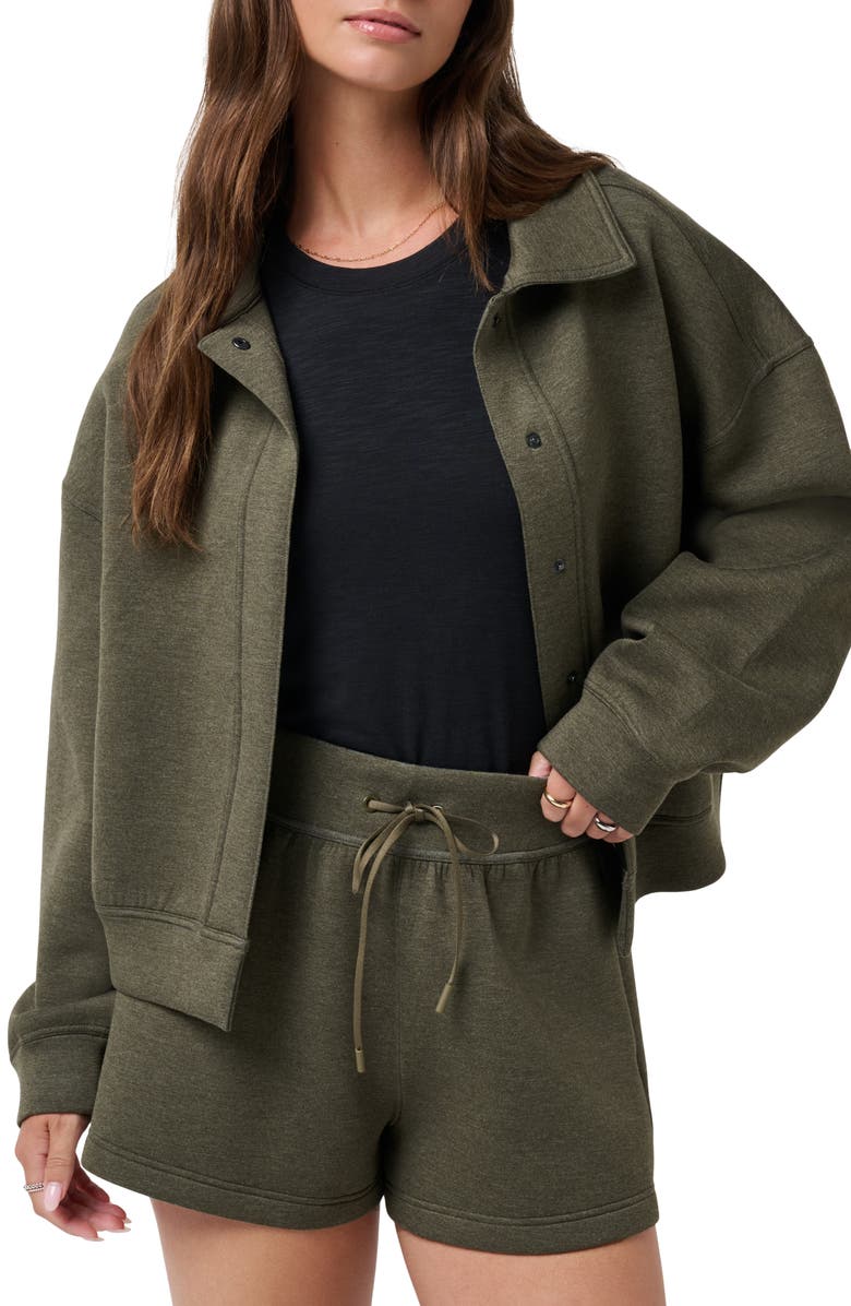 TravisMathew Cloudscape Button-Up Jacket, Alternate, color, Heather Grape Leaf