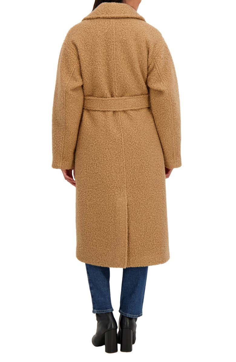 Sebby Bouclé Longline Coat, Alternate, color, Camel