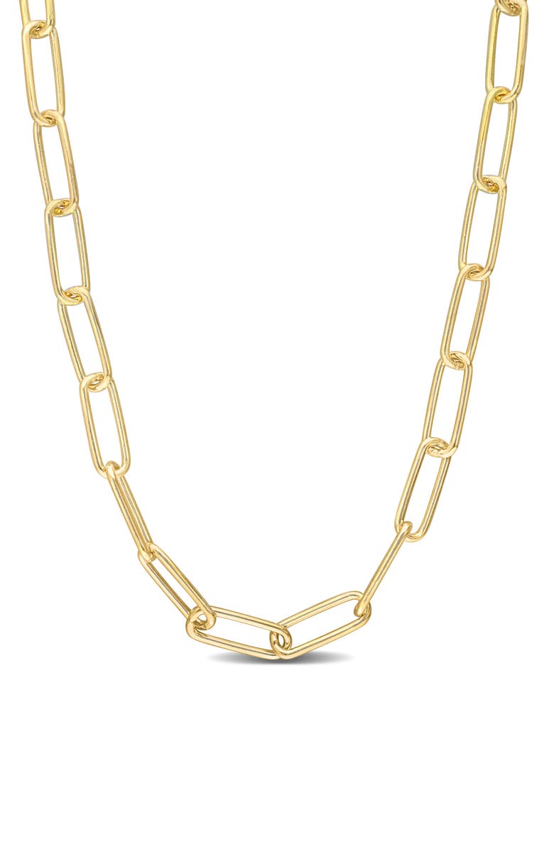 DELMAR Paper Clip Chain Necklace, Main, color, Yellow