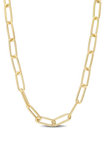 Delmar Textured Paper Clip Chain Necklace In Gold