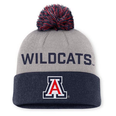 Men's Nike Gray/Navy Arizona Wildcats Primetime Peak Cuffed Knit Hat with Pom
