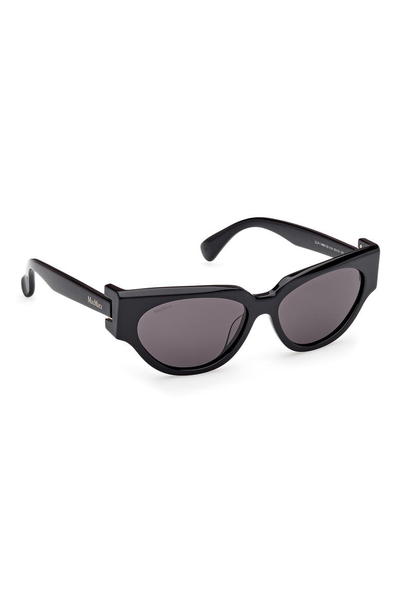 55mm Cat Eye Sunglasses, Alternate, color, SHINY BLACK / SMOKE