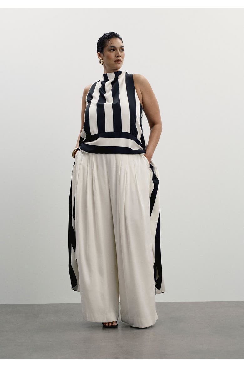 Pleated Wide Leg Pant, Alternate, color, VANILLA ICE