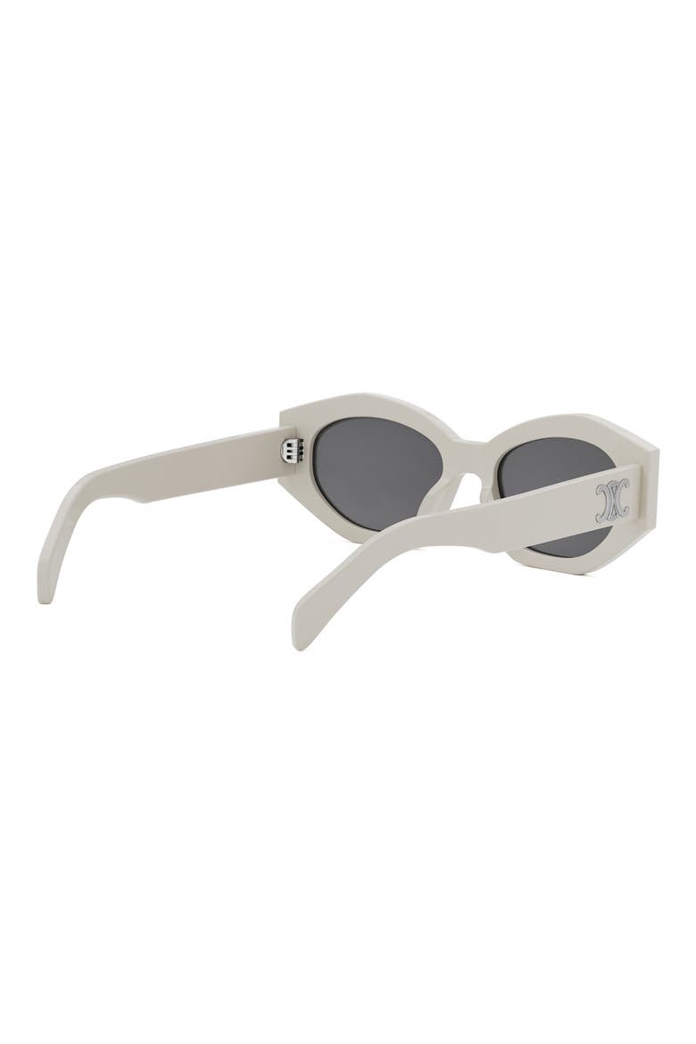 Triomphe 55mm Oval Sunglasses, Alternate, color, IVORY / SMOKE