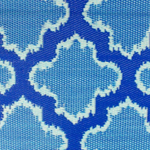 Northlight 4' X 6' Blue Quatrefoil Rectangular Outdoor Area Rug In Blue